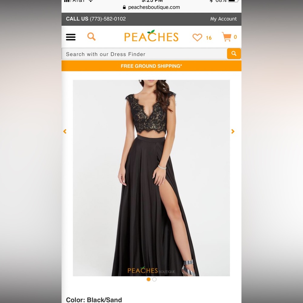 Black two piece prom dress
